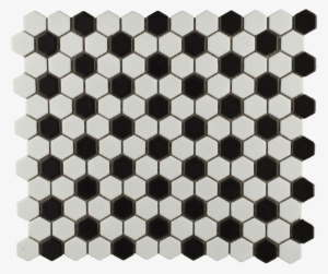 Hexagon White Black Mosaic - Hexagon Black & White