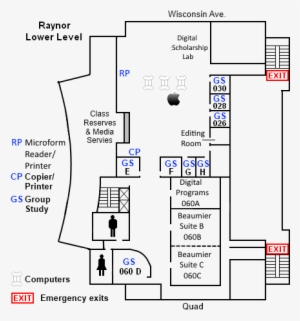 Raynor Lower Level Floor Plan - Help Desk Floor Plan