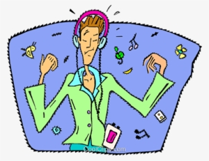 Listening To Walkman Royalty Free Vector Clip Art Illustration
