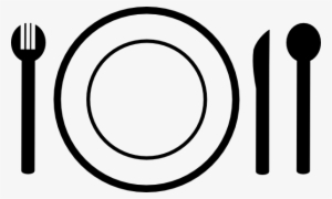 Black Plate With Utensils Svg Clip Arts 600 X 360 Px