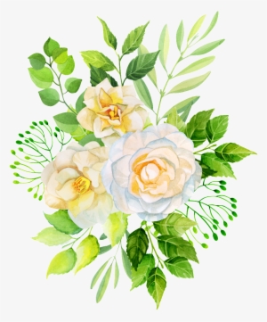 Hand Painted Three Realistic Tea Flowers Png Transparent - Floribunda