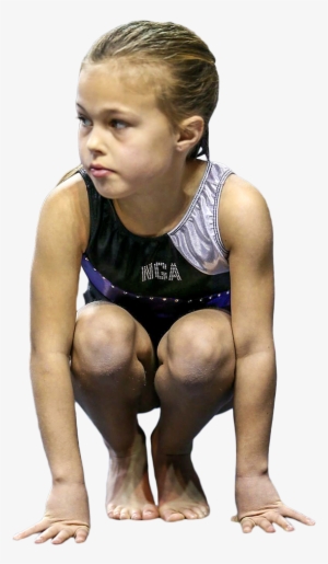 Gymnast Squatting - Rhythmic Gymnastics