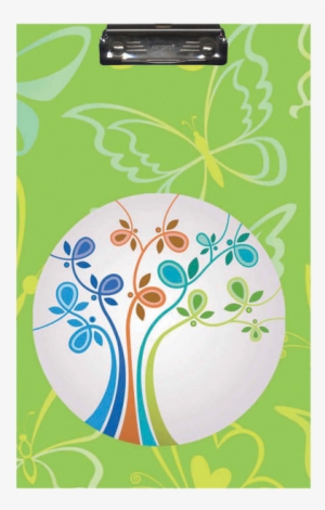 Clipboard - Green Butterfly - Sterling Clip And Drawing Board - Green
