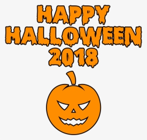 Happy Halloween 2018 Scary Round Pumpkin Bloody Font - Halloween 2018 Png