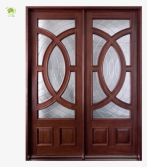 Decorative Designer Solid Wooden Front Double Leaf - Wooden Doors And Windows