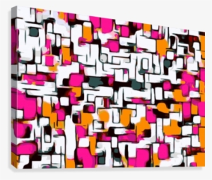 Pink Orange And Black Lines Drawing Abstract With White - Drawing