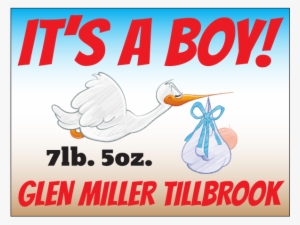 Baby Mit Storch Runder Aufkleber