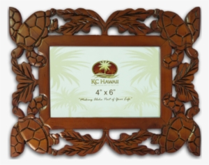 Honu Carved Wood Frame 4" - Honu Wood Carved Picture Frame 4" X 6"
