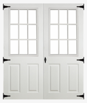 Fiberglass Slab 9 Lite Double Door For Sheds - Prehung Exterior Garden Shed Double Doors