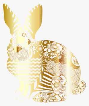This Free Icons Png Design Of Gold Floral Rabbit No