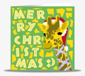 Giraffe Christmas Card - Giraffe Christmas Card Uk