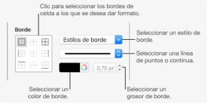 Controles Para Aplicar Un Estilo A Los Bordes De Celda - Show Grid Keynote