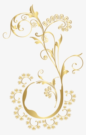 Free Png Download Gold Floral Element Clipart Png Photo - Gold Flower