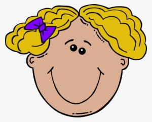 How To Set Use Blonde Haired Girl Clipart - Girl Happy Face Cartoon Black And White