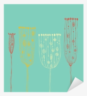 Cute Hand Drawn Vintage Banner With Decorative Flowers - Greeting Card