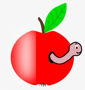 How To Set Use Apple Red With A Green Leaf Svg Vector - หนอน กิน แอ ป เปิ้ ล การ์ตูน