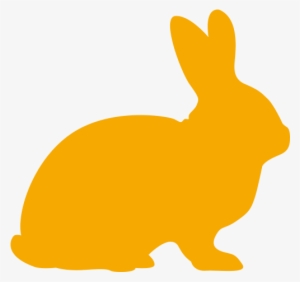 White - Yellow Rabbit Silhouette