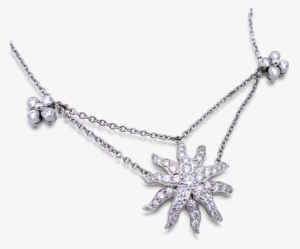 A White Gold And Diamond Necklace And Earrings Set,