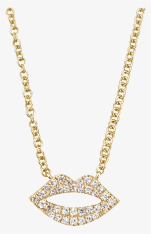 Lip Yellow Gold And Diamond Necklace - Corrente Com Nome Erica