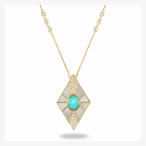 Doves 18k Yellow Gold Diamond Necklace With White Mop - Necklace