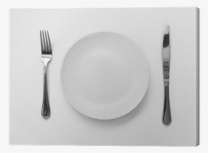 Empty Plate With Knife And Fork Canvas Print • Pixers® - Placemat