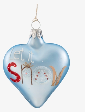 Christmas Ornament "heart" Light-blue, "let It Snow" - Christmas Ornament