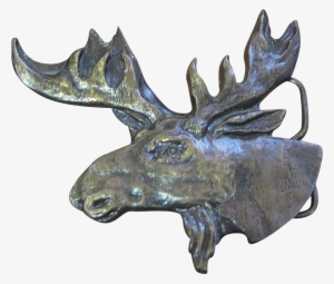1978 Bergamot Brassworks Moose Head Belt Buckle - Barren Ground Caribou