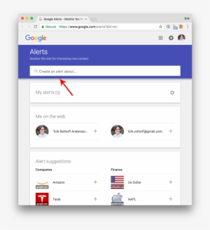 Make Your Search In The Search Box - Google Alerts