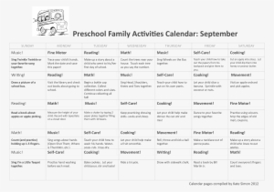 Preschool Educational Activity Calendar Template Main - Preschool