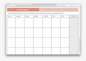 Editoral Calendar - Social Media Content Calendar Week Template