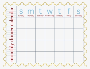 Blank Monthly Dinner Calendar