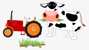Banner Transparent Library Cartoon Cattle Clip Art - Cow And Tractor