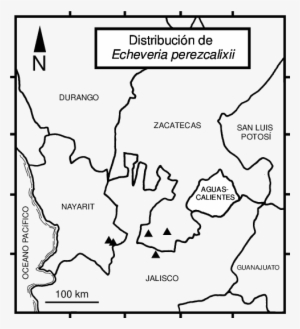 Mapa De Distribución De Echeveria Perezcalixii - Echeveria Perezcalixii