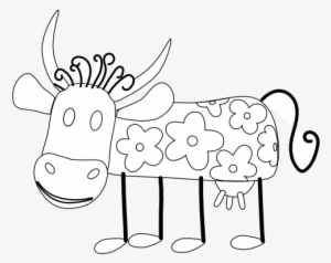 Cartoon Cows 2 Black White Line Animal Animal Coloring - Coloring Book