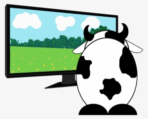 Tv-cow - Cartoon Cow Watching Tv