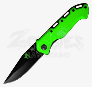 Green Biohazard Folding Clip Point Pocket Knife - Clip Point