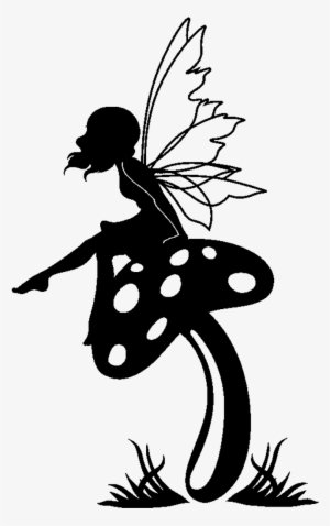 Fée Assise Sur Un Champignon