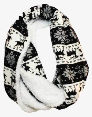 Girls' Scarf With Winter Deer Pattern - Scarf