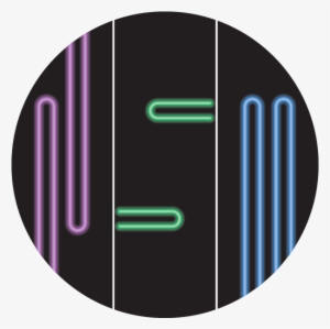 Neon Space Moon - Circle