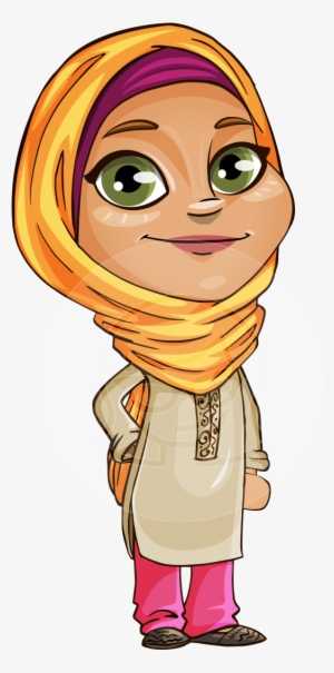 Nasira The Caring Arabic Girl - Vector Character Islam Png