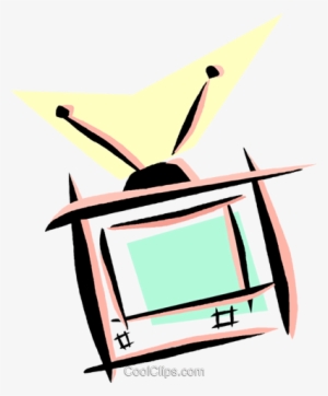 Television With Rabbit Ears Royalty Free Vector Clip