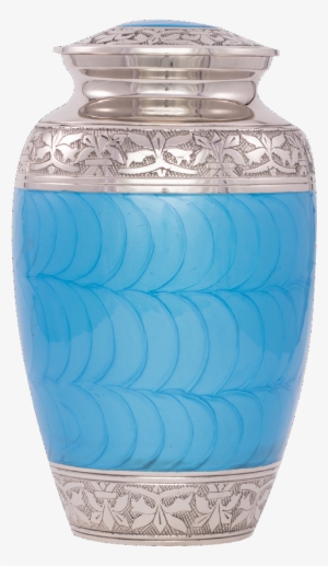 Blue Swirl Brass 10" Full Size Urn - Urn