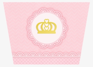 Golden Crown And Pink Lace Free Printable Labels - Illustration