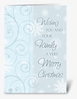 Merry Christmas Light Blue Swirl Greeting Card - Style And Apply Merry Christmas Wall Decal, Green