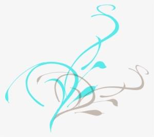 Navy Blue Swirly Flourish Swirls Wedding Clipart Instant - Vine Clip Art