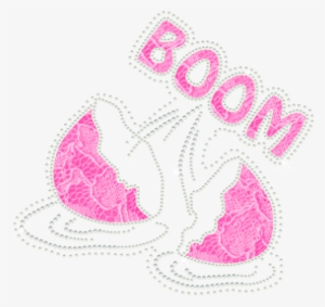 Boom From Pink Egg With Rhinestone & Lace Material - Illustration