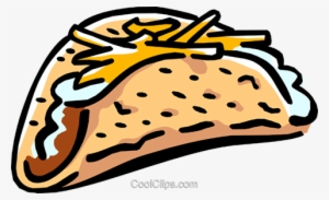Mexican Taco Royalty Free Vector Clip Art Illustration - Tortilla Vector