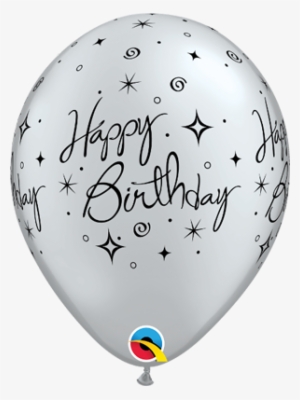 Black And Silver Birthday Latex Balloons Uk