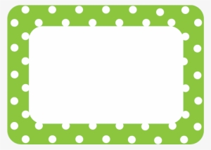 Lime Polka Dots Name Tags/labels - Green Polka Dot Frame
