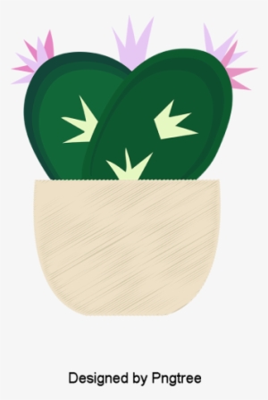 Beautiful Cartoon Cute Hand-painted Plants Potted Cactus - Animation
